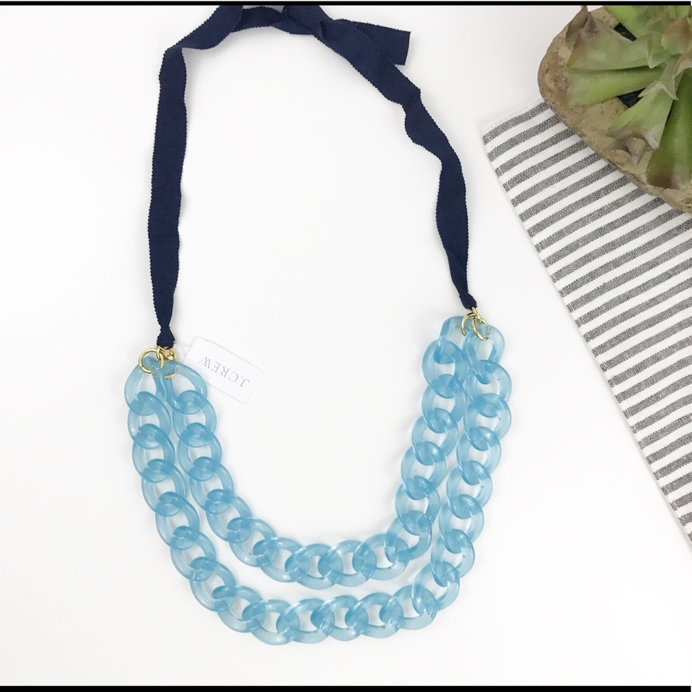 J Crew Double Lucite Chain Necklace